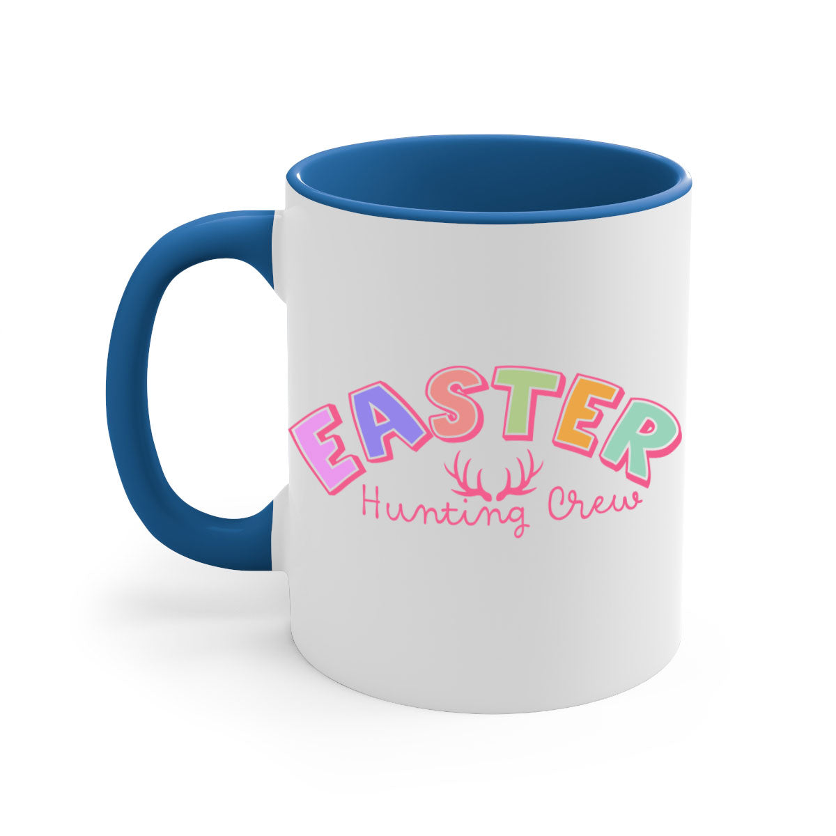 Easter hunting crew127# Mug featuring a two-tone design with a colored handle and interior, available in multiple colors.