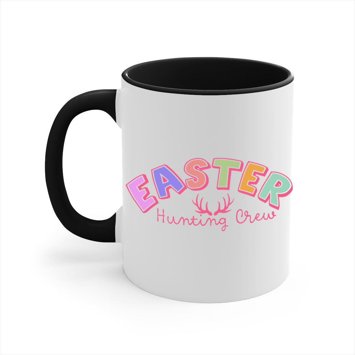 Easter hunting crew127# Mug featuring a two-tone design with a colored handle and interior, available in multiple colors.