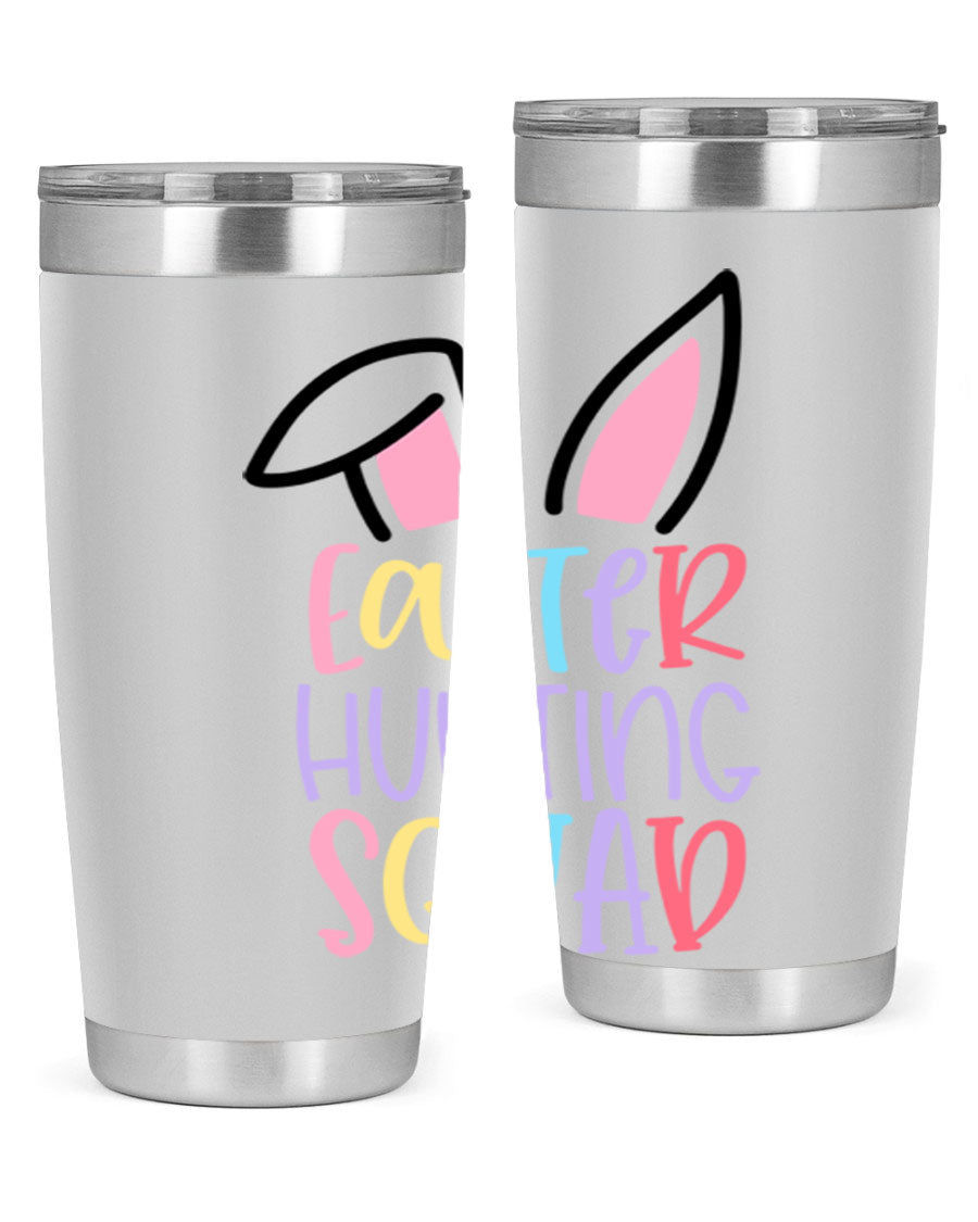 Easter Hunting Squad 20oz Tumbler featuring double wall vacuum stainless steel design with vibrant Easter-themed graphics.