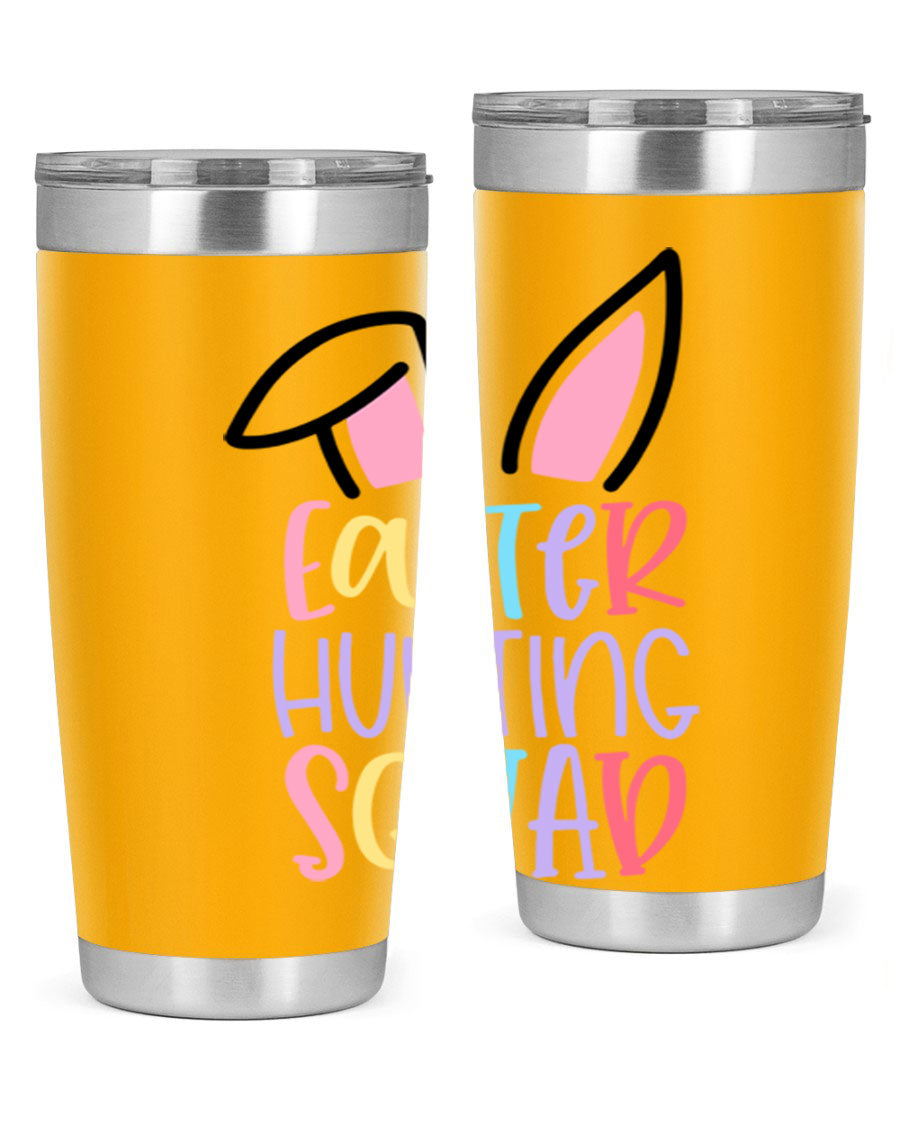 Easter Hunting Squad 20oz Tumbler featuring double wall vacuum stainless steel design with vibrant Easter-themed graphics.