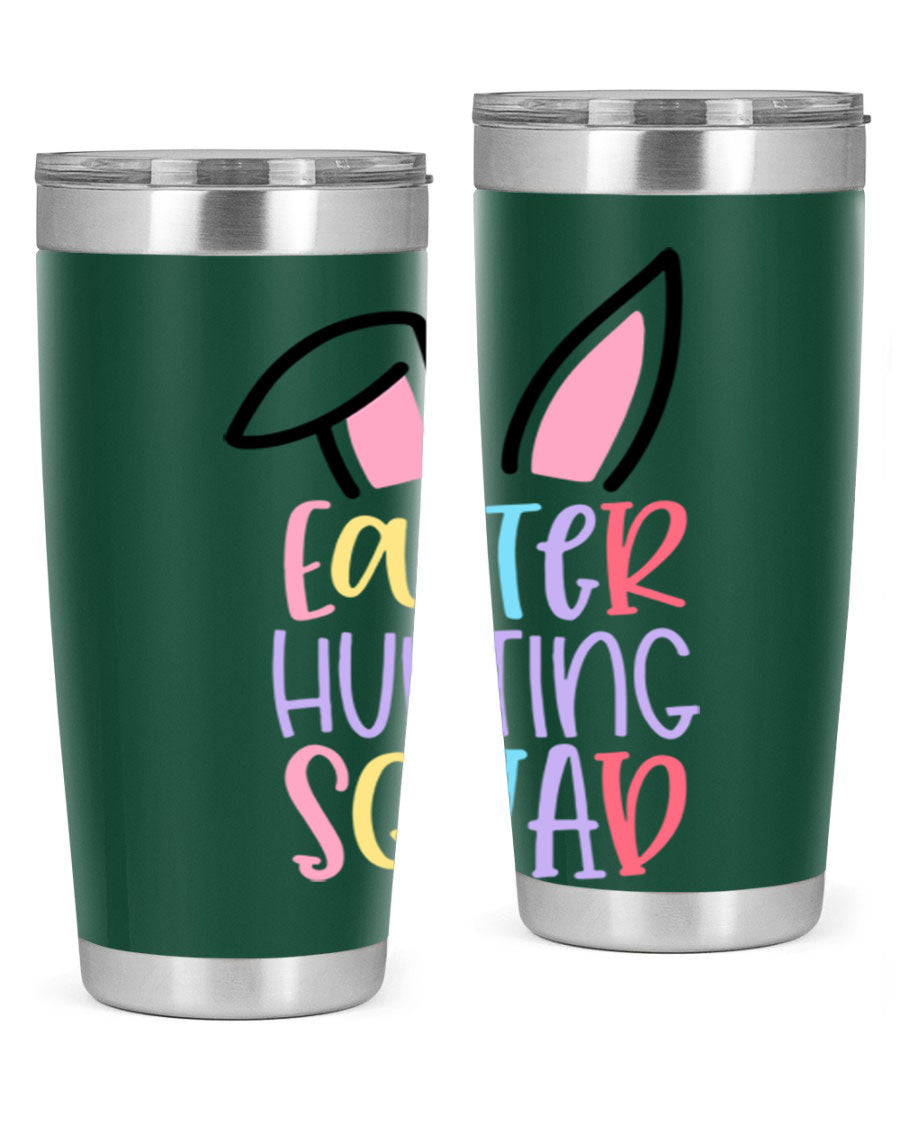 Easter Hunting Squad 20oz Tumbler featuring double wall vacuum stainless steel design with vibrant Easter-themed graphics.