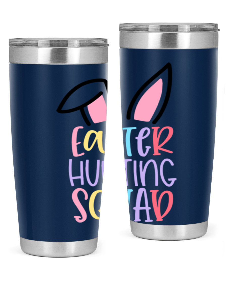 Easter Hunting Squad 20oz Tumbler featuring double wall vacuum stainless steel design with vibrant Easter-themed graphics.
