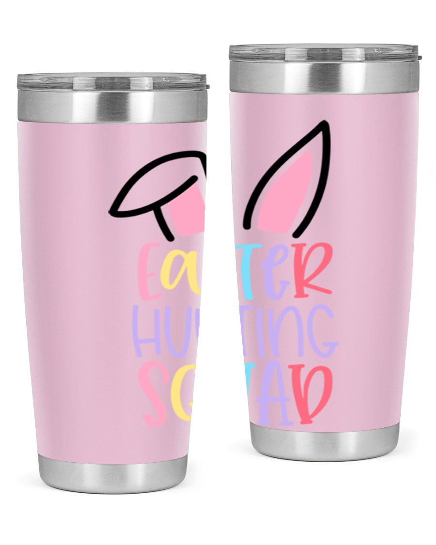 Easter Hunting Squad 20oz Tumbler featuring double wall vacuum stainless steel design with vibrant Easter-themed graphics.