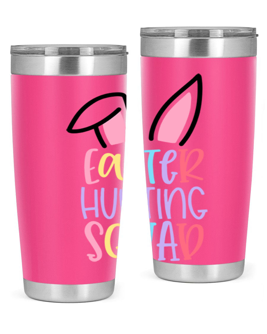 Easter Hunting Squad 20oz Tumbler featuring double wall vacuum stainless steel design with vibrant Easter-themed graphics.