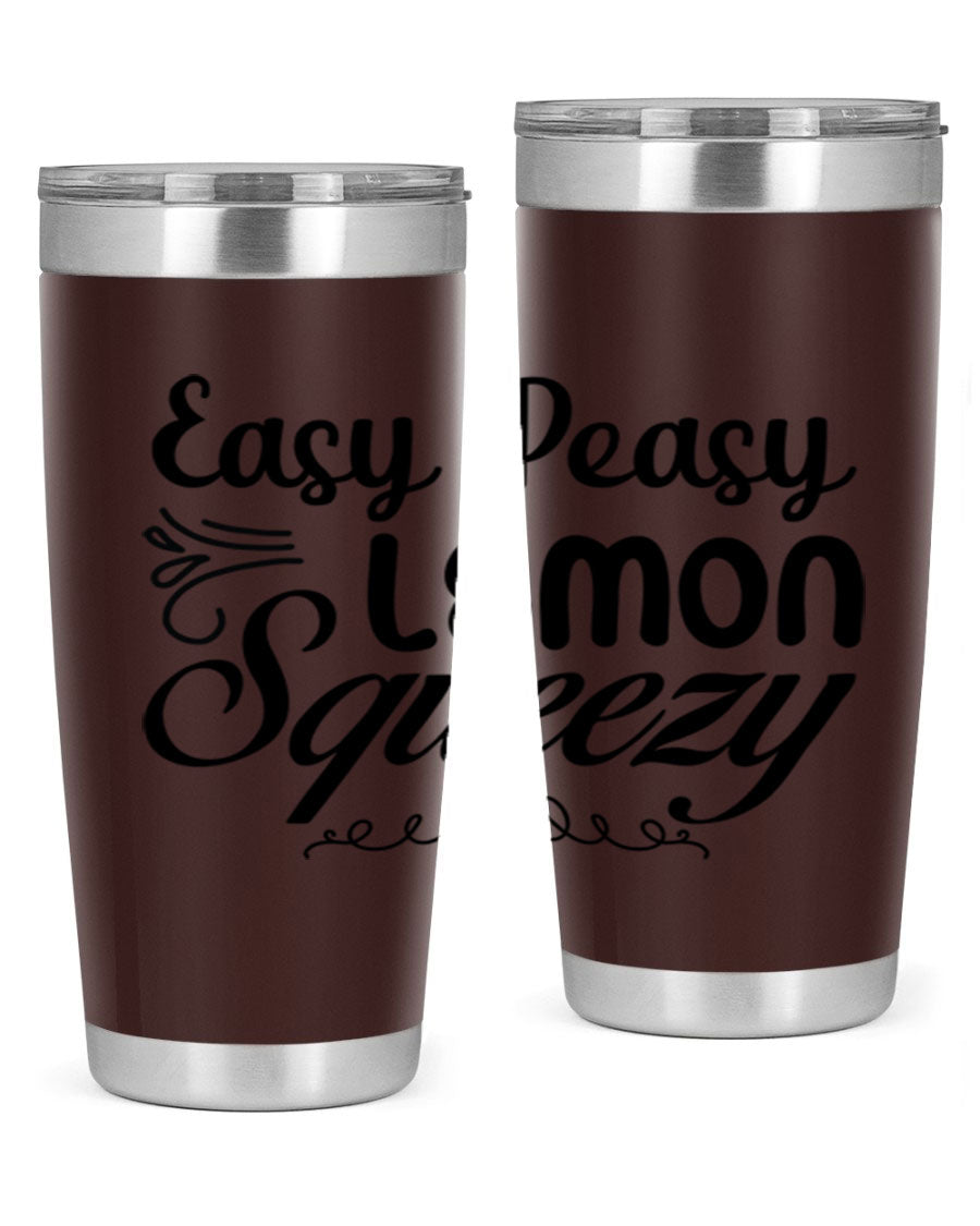 Easy Peasy Lemon Squeezy 156# Mermaid Tumbler in vibrant colors, showcasing its double wall stainless steel design and drink-thru lid.