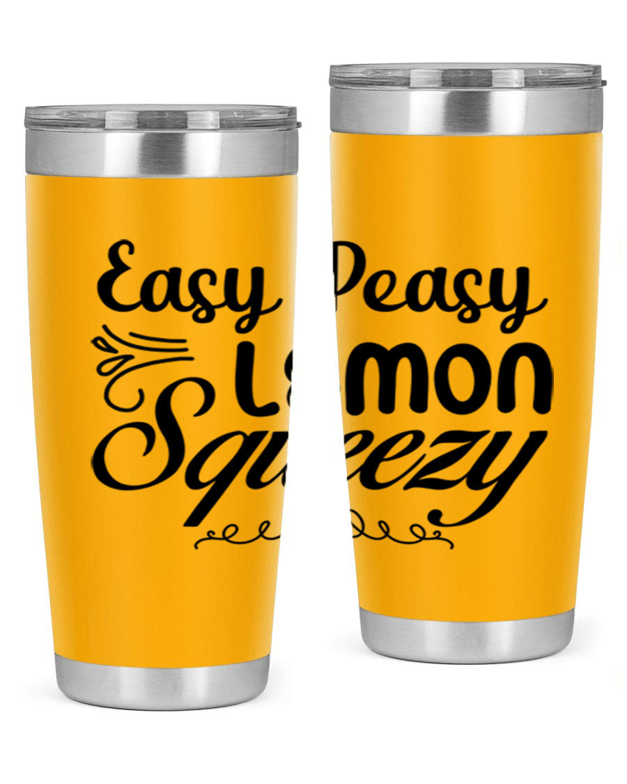 Easy Peasy Lemon Squeezy 156# Mermaid Tumbler in vibrant colors, showcasing its double wall stainless steel design and drink-thru lid.