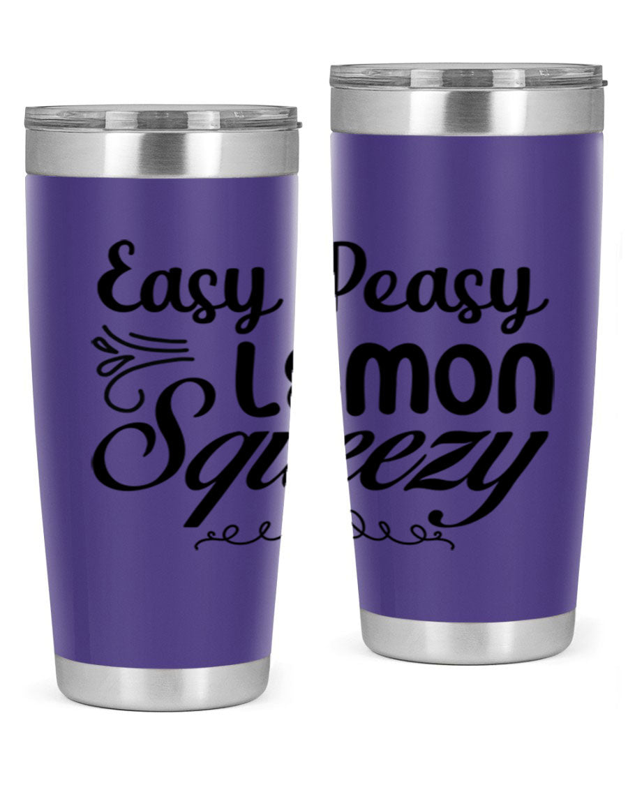 Easy Peasy Lemon Squeezy 156# Mermaid Tumbler in vibrant colors, showcasing its double wall stainless steel design and drink-thru lid.