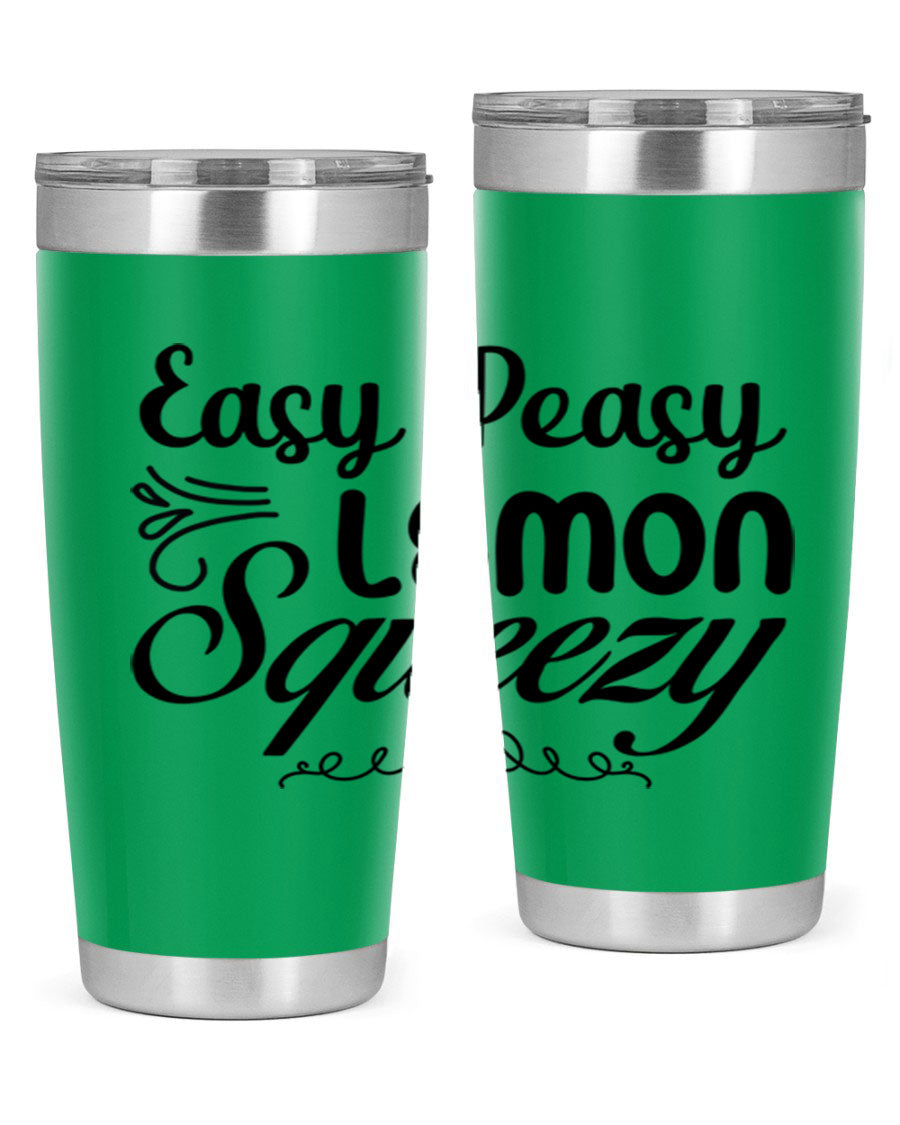 Easy Peasy Lemon Squeezy 156# Mermaid Tumbler in vibrant colors, showcasing its double wall stainless steel design and drink-thru lid.
