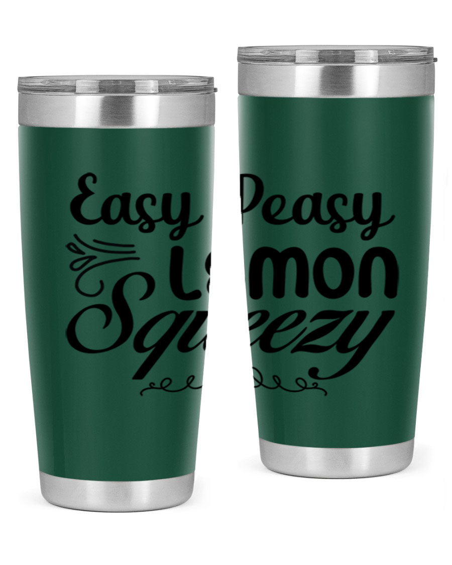 Easy Peasy Lemon Squeezy 156# Mermaid Tumbler in vibrant colors, showcasing its double wall stainless steel design and drink-thru lid.