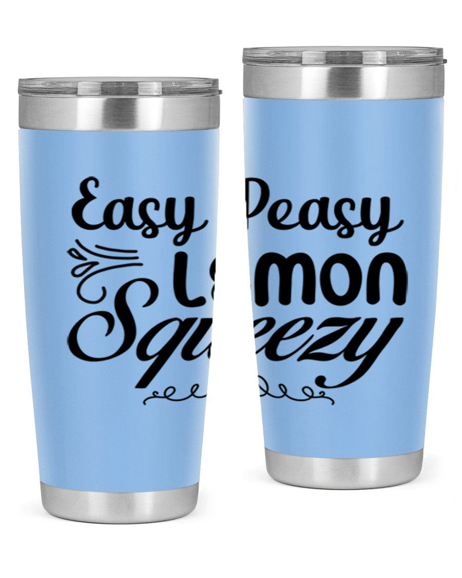 Easy Peasy Lemon Squeezy 156# Mermaid Tumbler in vibrant colors, showcasing its double wall stainless steel design and drink-thru lid.