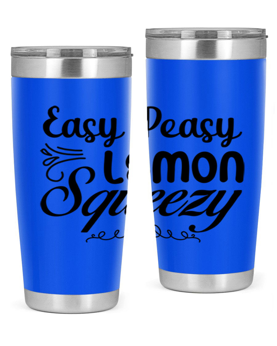 Easy Peasy Lemon Squeezy 156# Mermaid Tumbler in vibrant colors, showcasing its double wall stainless steel design and drink-thru lid.