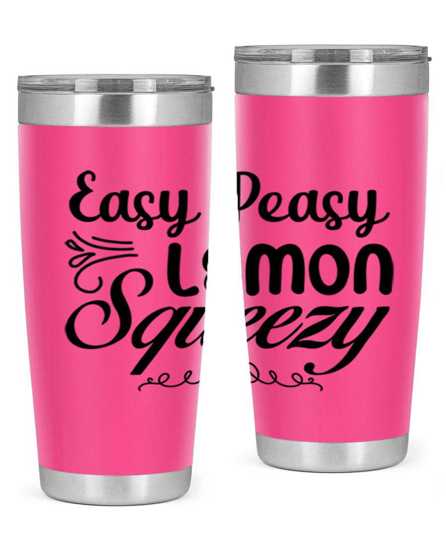 Easy Peasy Lemon Squeezy 156# Mermaid Tumbler in vibrant colors, showcasing its double wall stainless steel design and drink-thru lid.