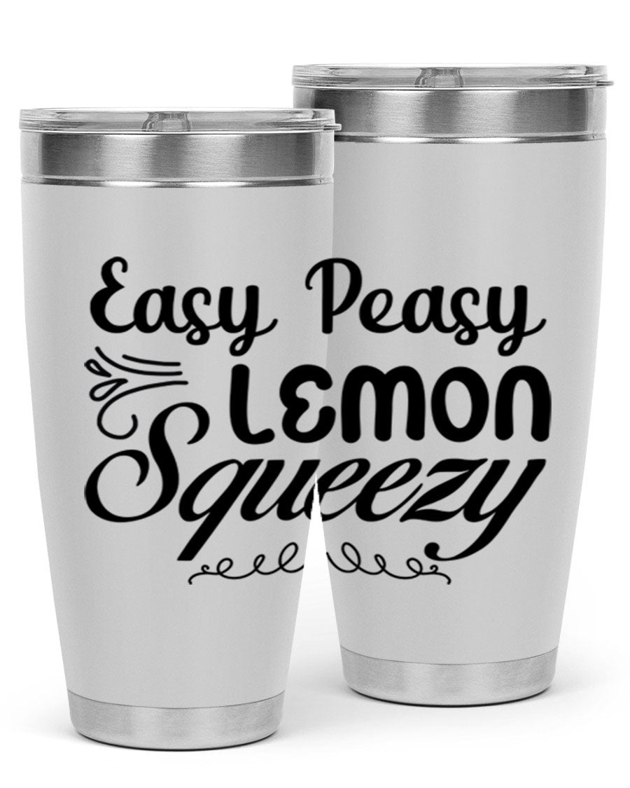 Easy Peasy Lemon Squeezy 156# Mermaid Tumbler in vibrant colors, showcasing its double wall stainless steel design and drink-thru lid.