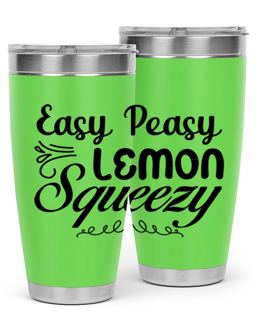 Easy Peasy Lemon Squeezy 156# Mermaid Tumbler in vibrant colors, showcasing its double wall stainless steel design and drink-thru lid.
