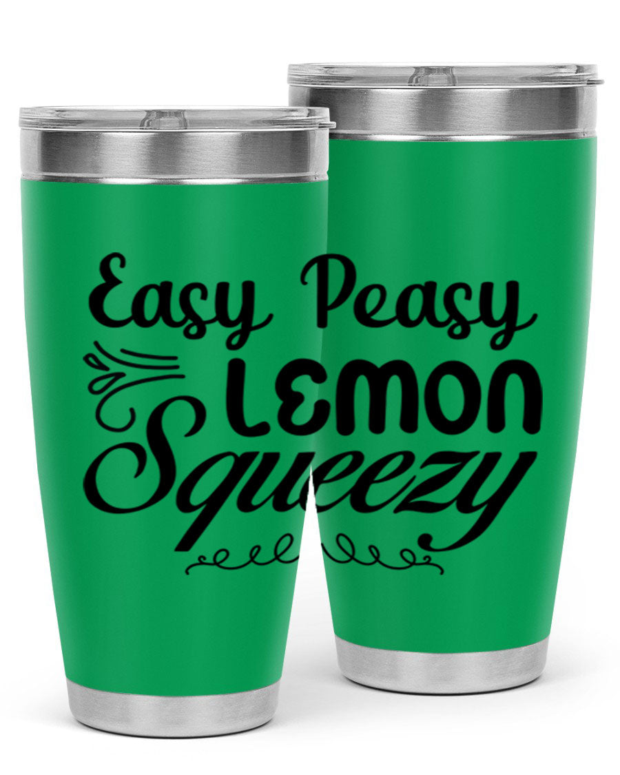 Easy Peasy Lemon Squeezy 156# Mermaid Tumbler in vibrant colors, showcasing its double wall stainless steel design and drink-thru lid.