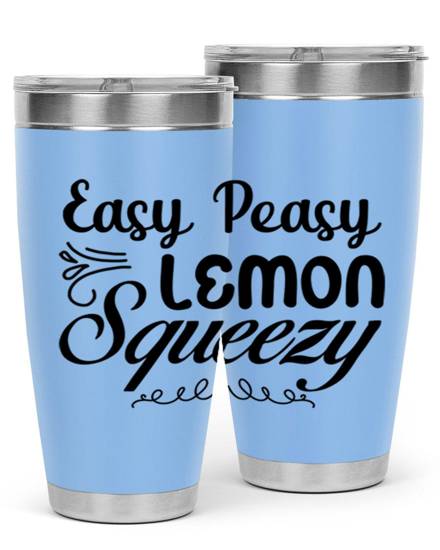 Easy Peasy Lemon Squeezy 156# Mermaid Tumbler in vibrant colors, showcasing its double wall stainless steel design and drink-thru lid.