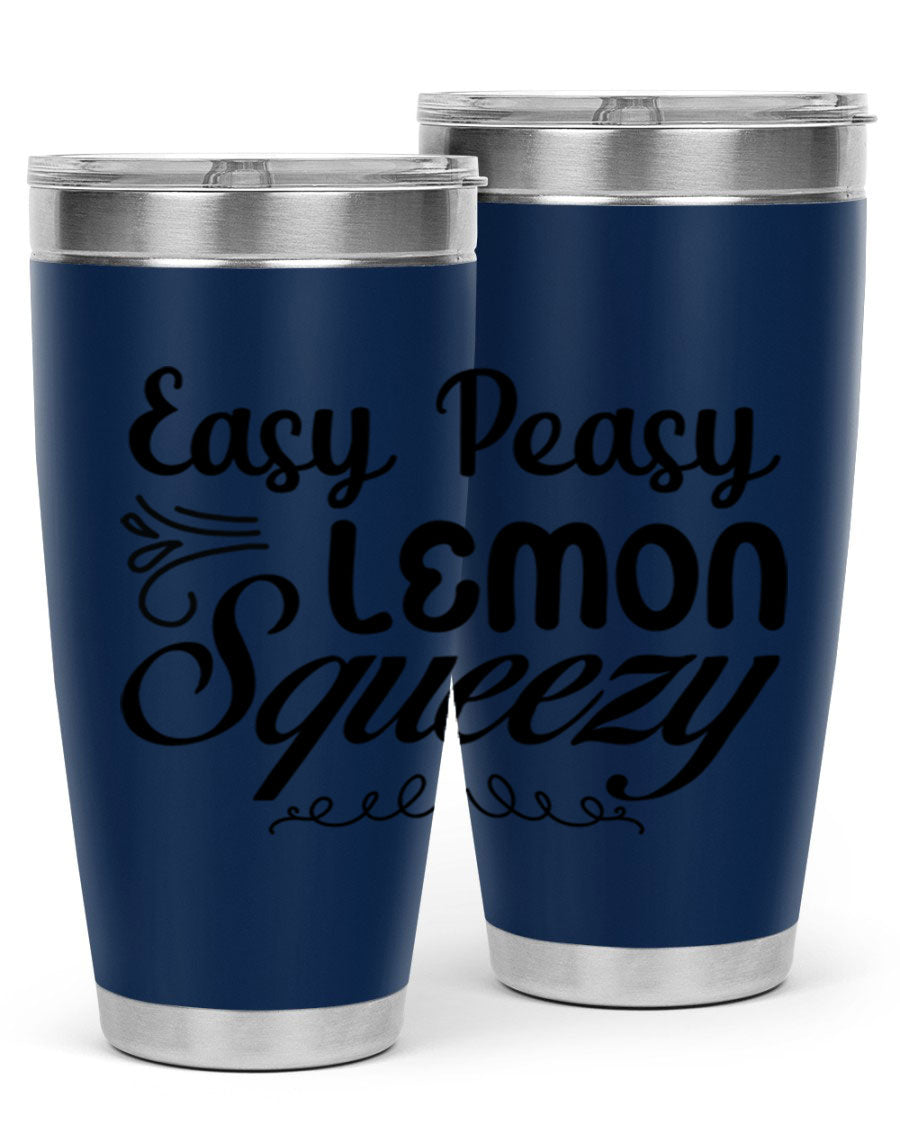 Easy Peasy Lemon Squeezy 156# Mermaid Tumbler in vibrant colors, showcasing its double wall stainless steel design and drink-thru lid.