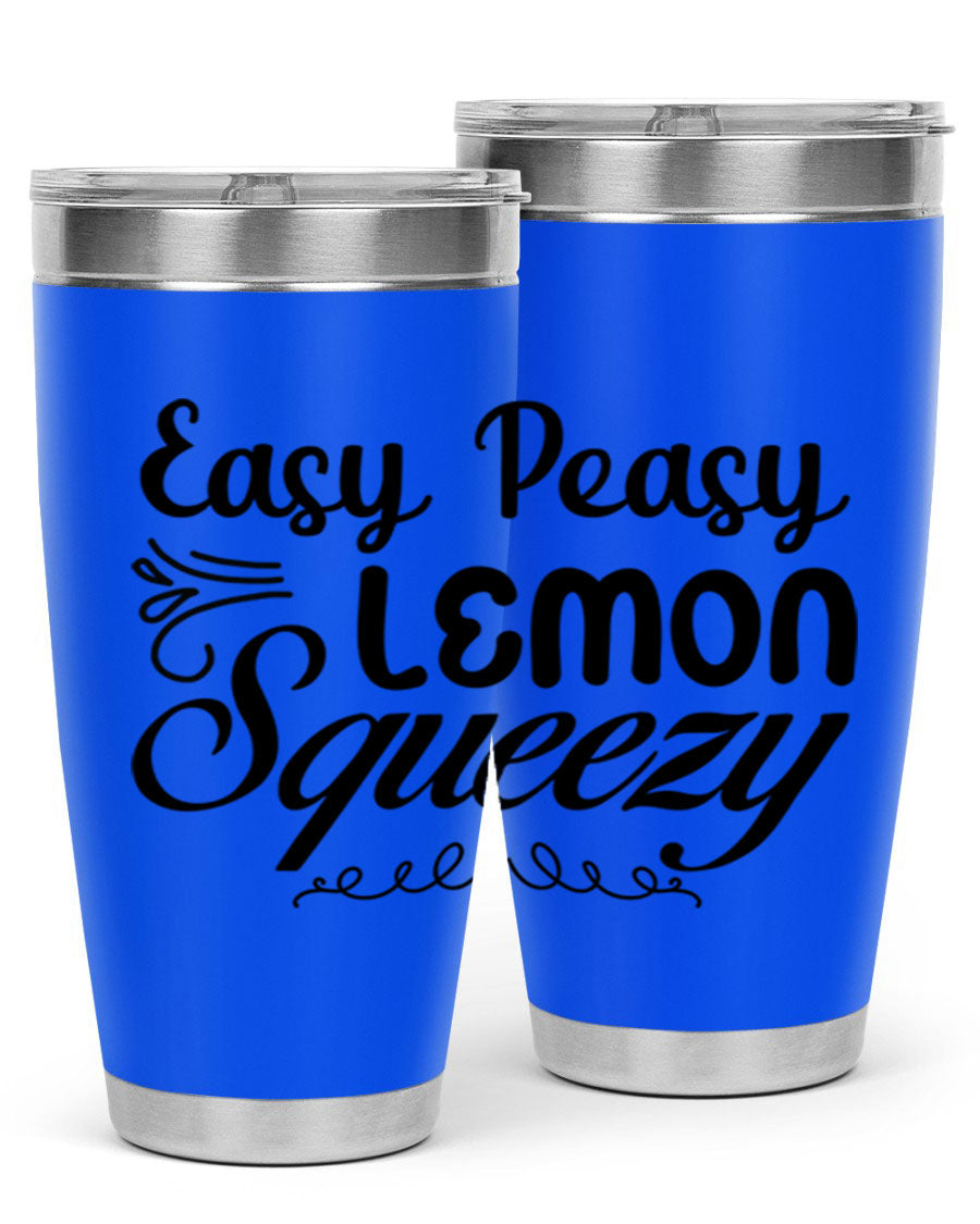 Easy Peasy Lemon Squeezy 156# Mermaid Tumbler in vibrant colors, showcasing its double wall stainless steel design and drink-thru lid.