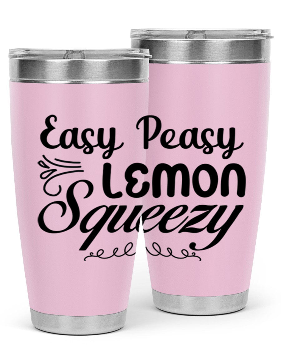 Easy Peasy Lemon Squeezy 156# Mermaid Tumbler in vibrant colors, showcasing its double wall stainless steel design and drink-thru lid.