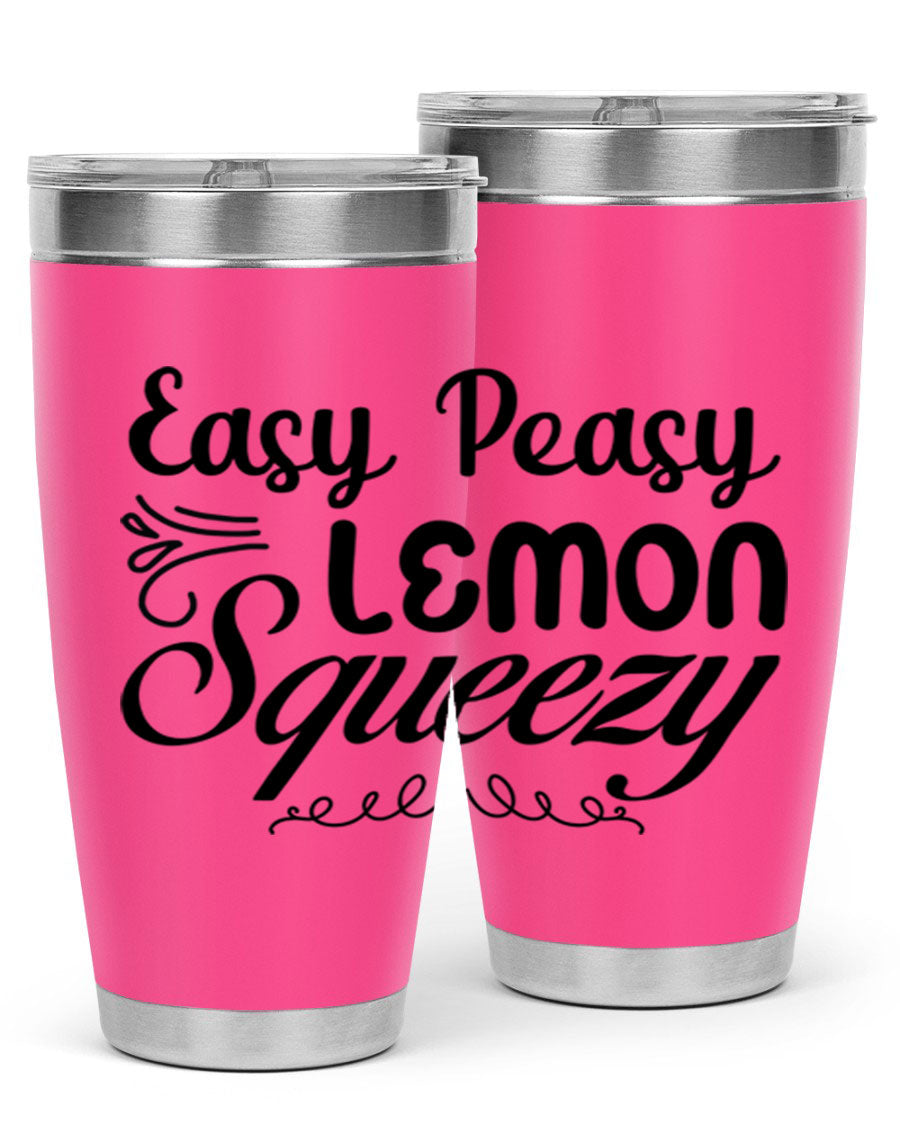 Easy Peasy Lemon Squeezy 156# Mermaid Tumbler in vibrant colors, showcasing its double wall stainless steel design and drink-thru lid.