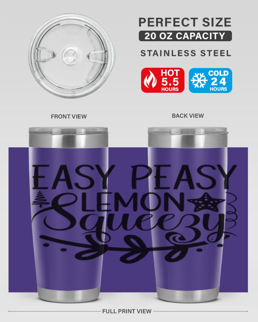 Easy Peasy Lemon Squeezy 157# Mermaid Tumbler in vibrant colors, showcasing its double wall vacuum stainless steel design.