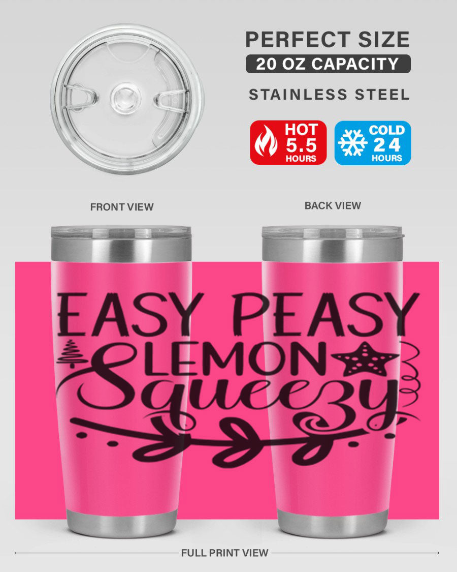 Easy Peasy Lemon Squeezy 157# Mermaid Tumbler in vibrant colors, showcasing its double wall vacuum stainless steel design.