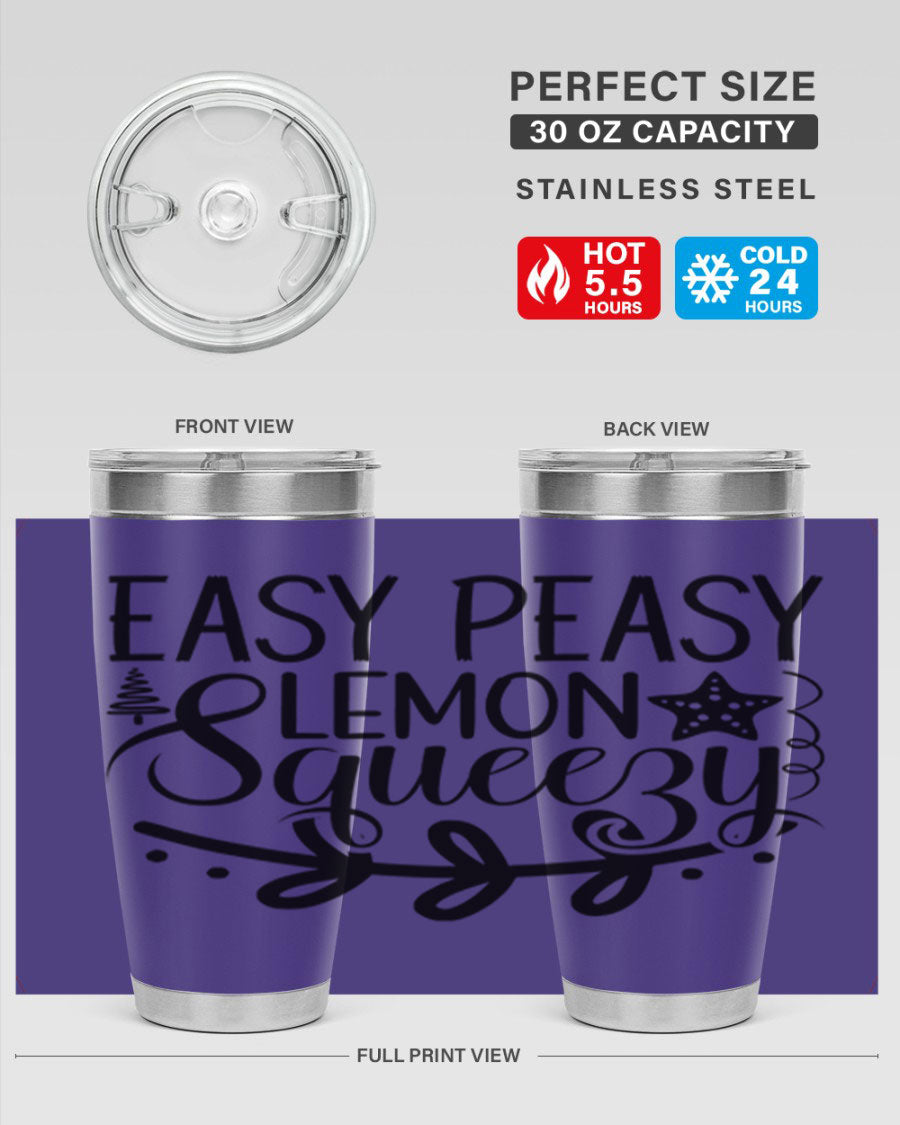 Easy Peasy Lemon Squeezy 157# Mermaid Tumbler in vibrant colors, showcasing its double wall vacuum stainless steel design.