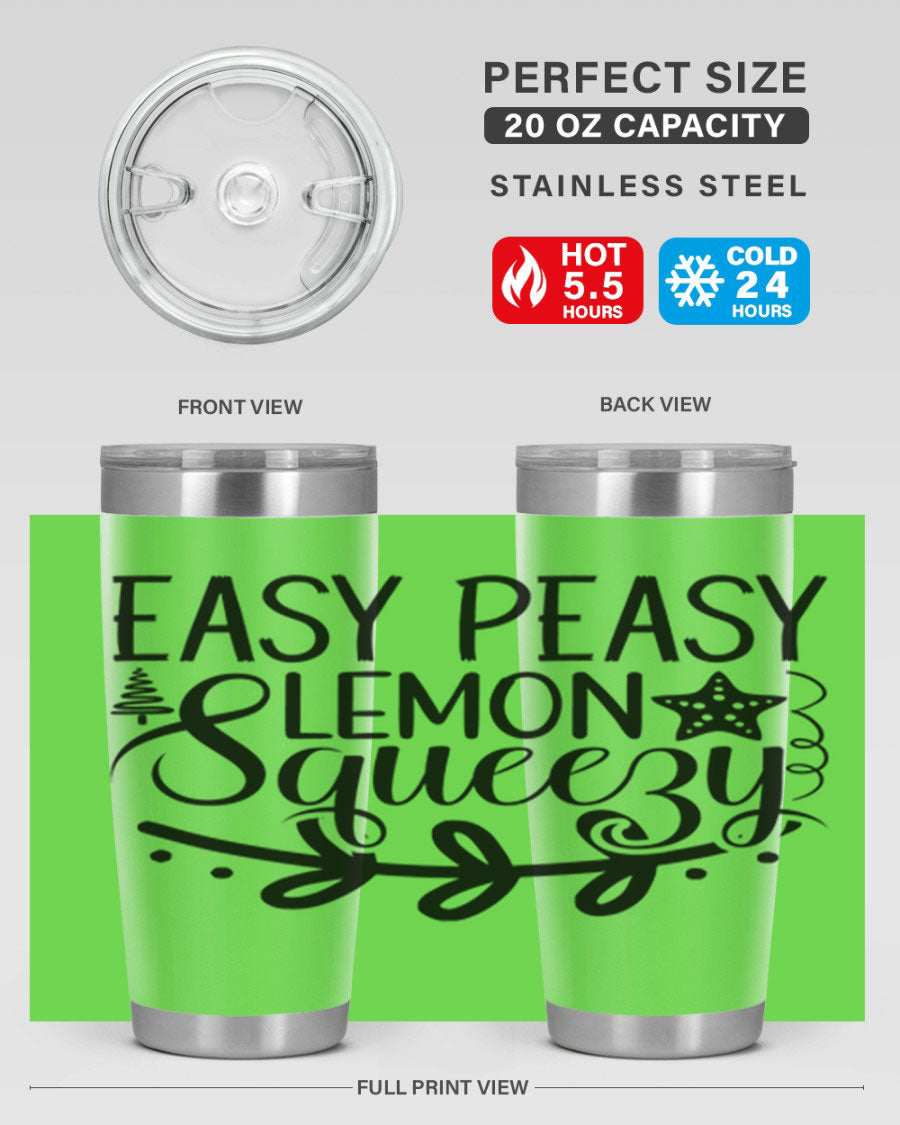 Easy Peasy Lemon Squeezy 157# Mermaid Tumbler in vibrant colors, showcasing its double wall vacuum stainless steel design.