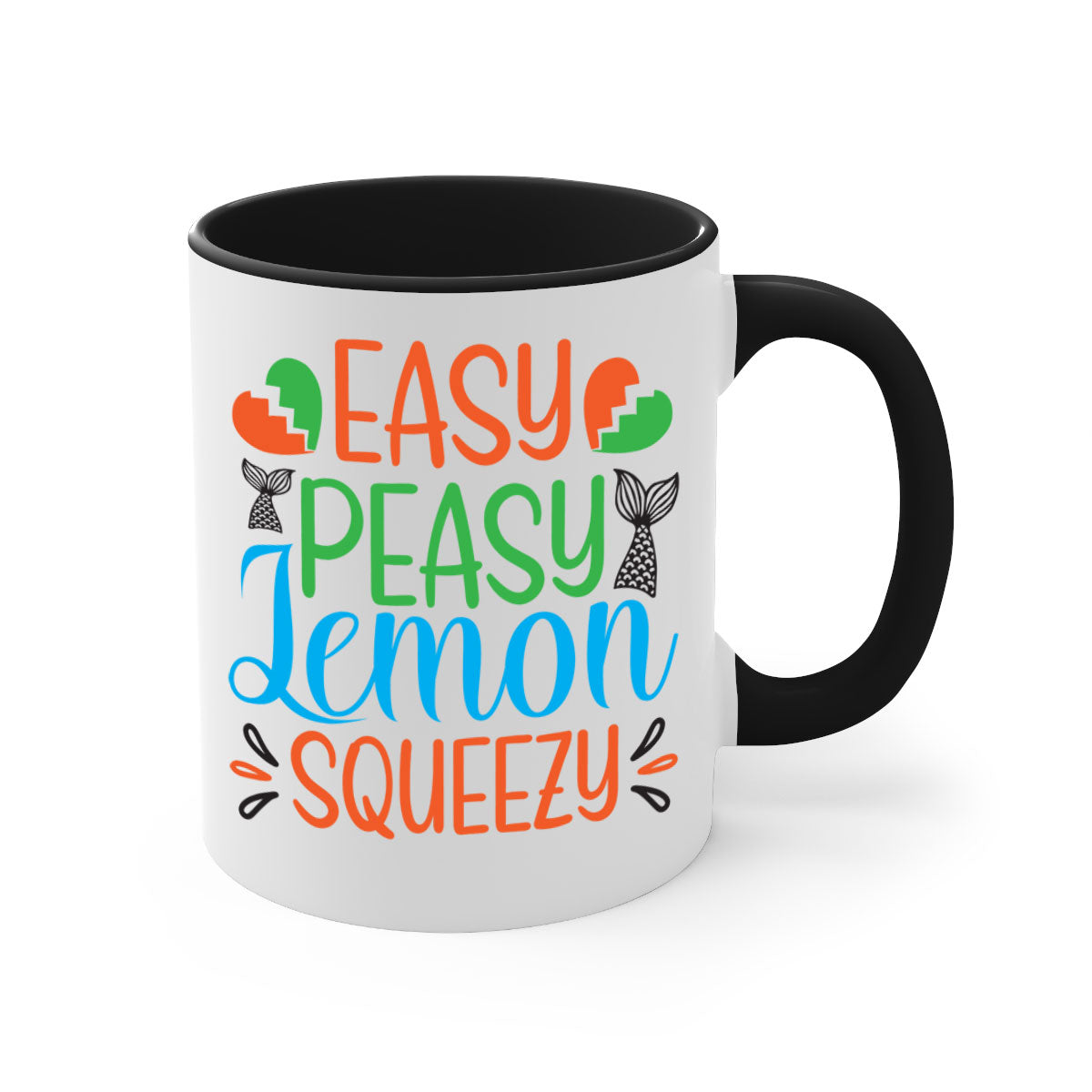 Easy Peasy Lemon Squeezy 158# Mug with a glossy finish, featuring a colored handle and interior, available in multiple colors.