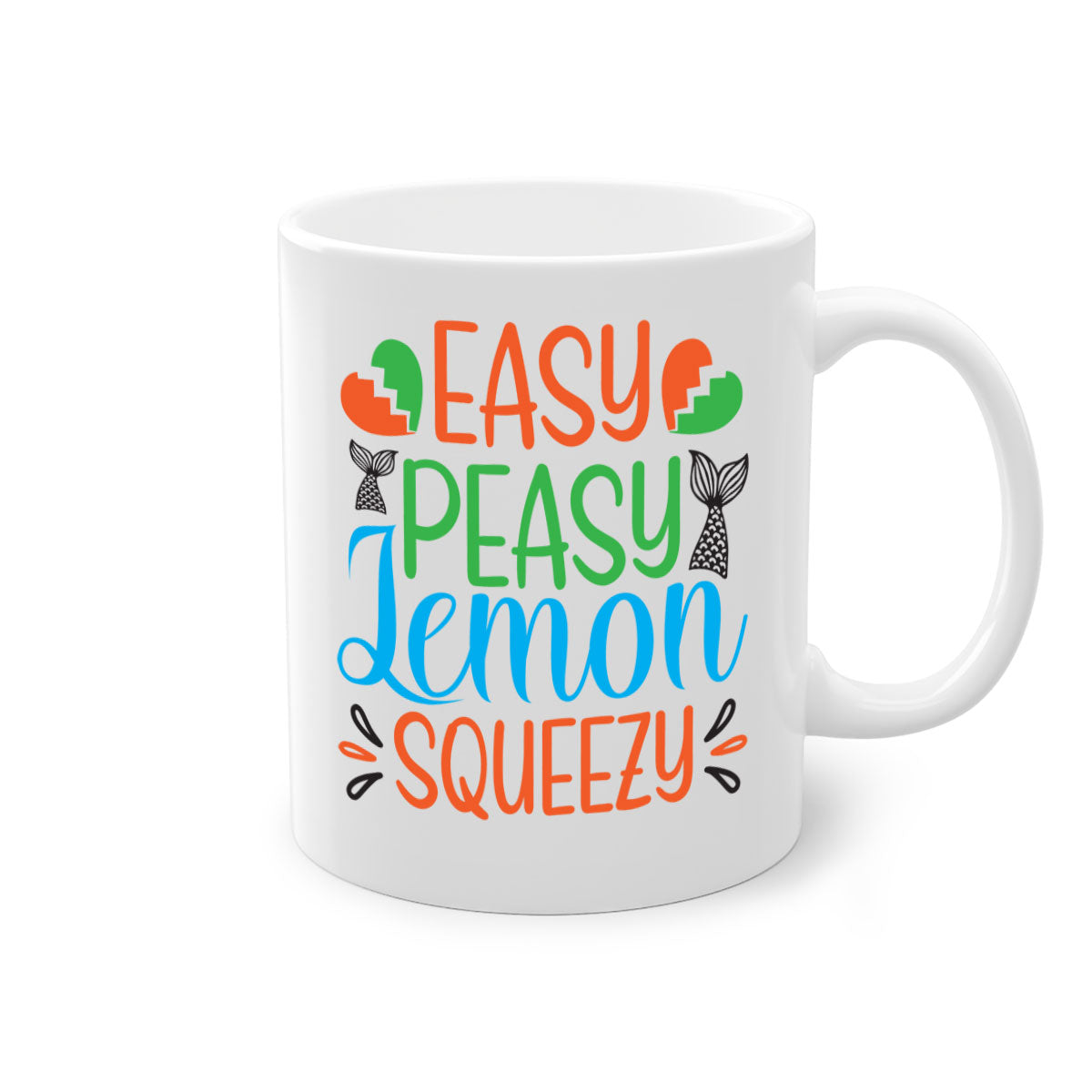 Easy Peasy Lemon Squeezy 158# Mug with a glossy finish, featuring a colored handle and interior, available in multiple colors.