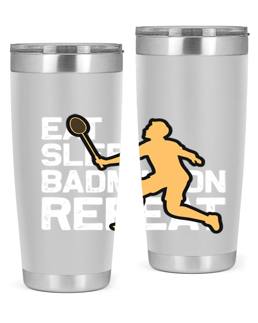 Eat 1286# Badminton Tumbler, a 20oz double wall vacuum stainless steel tumbler with a sleek design and drink-thru lid.
