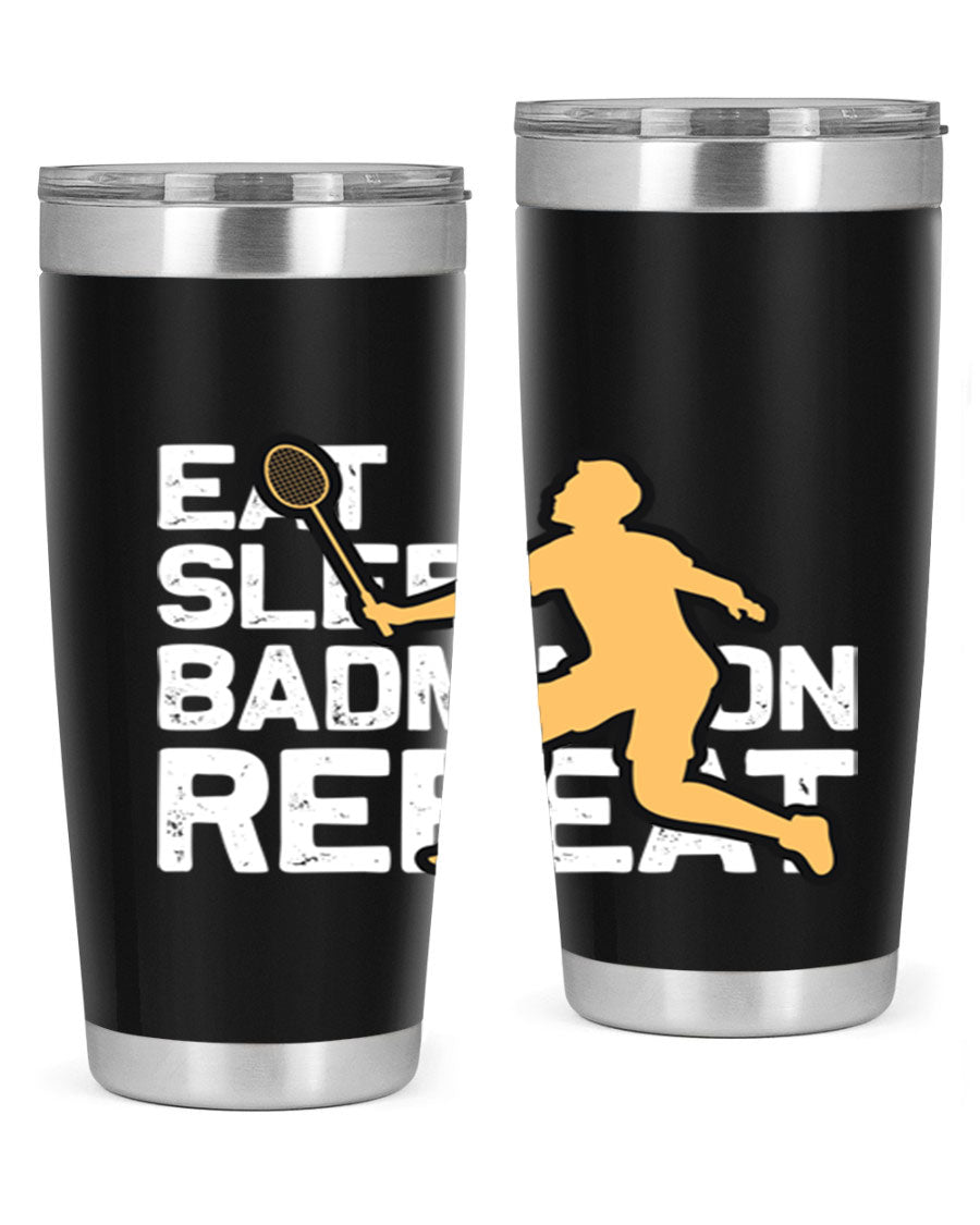 Eat 1286# Badminton Tumbler, a 20oz double wall vacuum stainless steel tumbler with a sleek design and drink-thru lid.