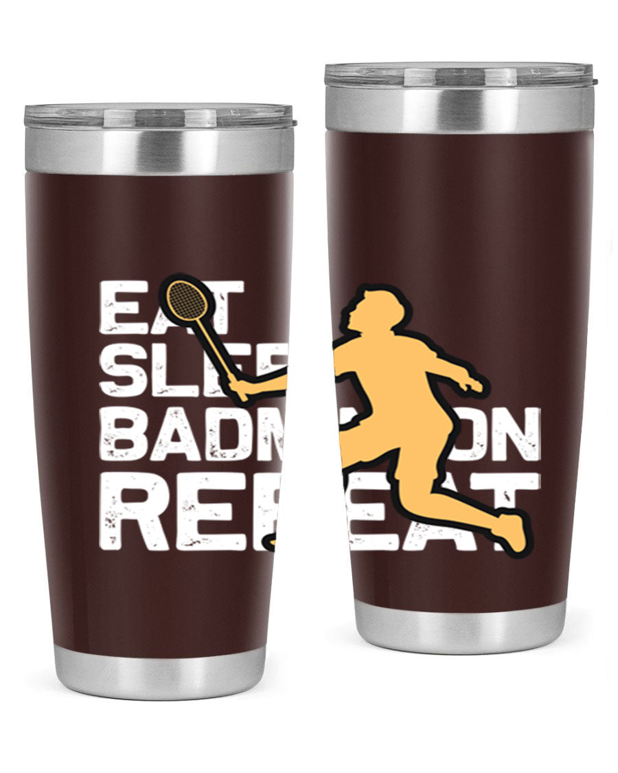 Eat 1286# Badminton Tumbler, a 20oz double wall vacuum stainless steel tumbler with a sleek design and drink-thru lid.
