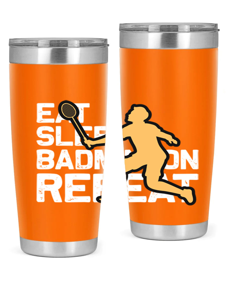 Eat 1286# Badminton Tumbler, a 20oz double wall vacuum stainless steel tumbler with a sleek design and drink-thru lid.