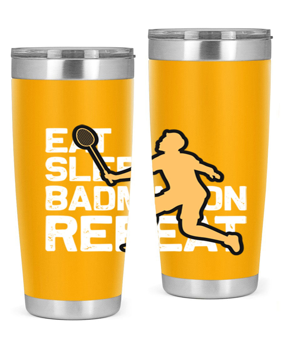 Eat 1286# Badminton Tumbler, a 20oz double wall vacuum stainless steel tumbler with a sleek design and drink-thru lid.