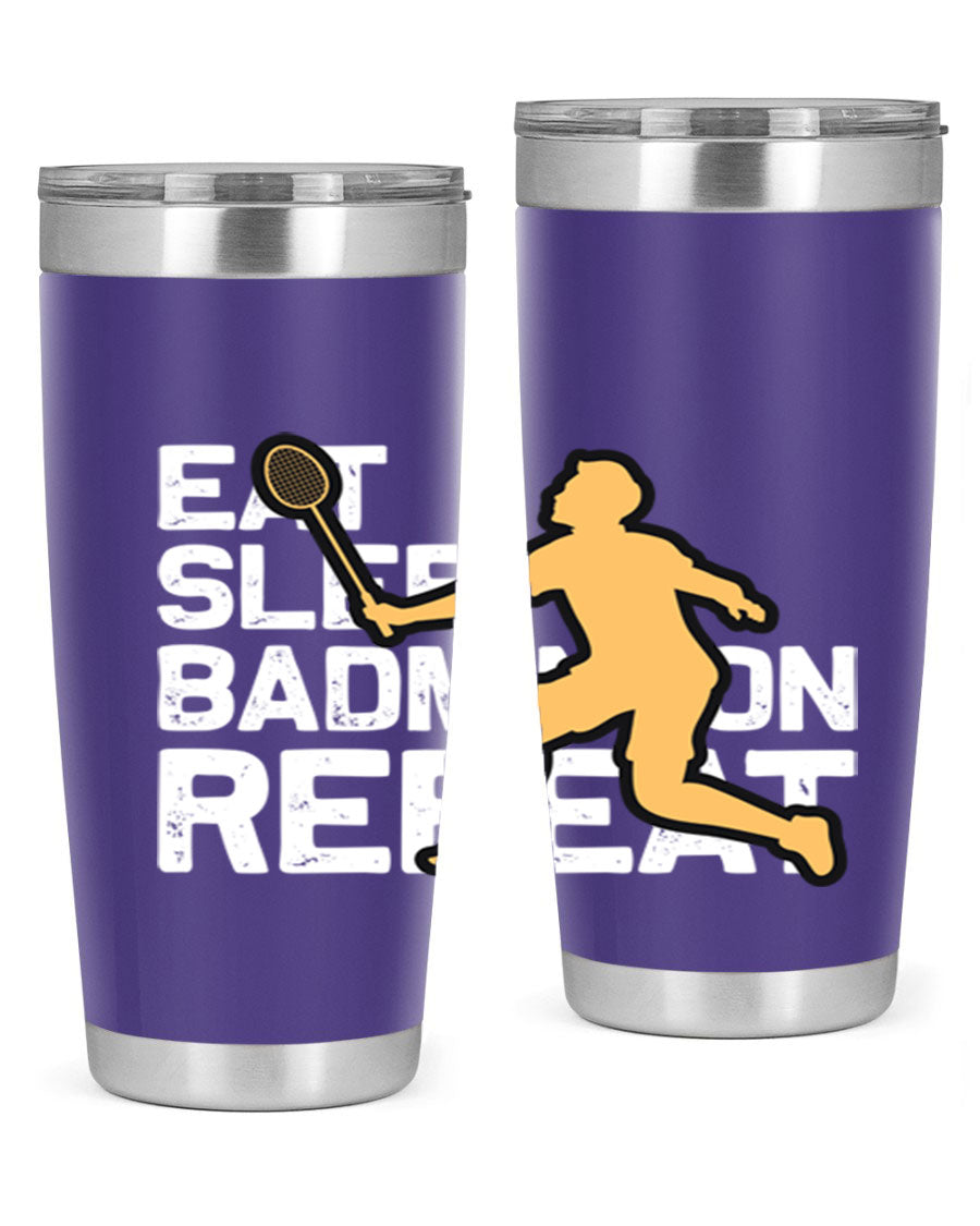 Eat 1286# Badminton Tumbler, a 20oz double wall vacuum stainless steel tumbler with a sleek design and drink-thru lid.