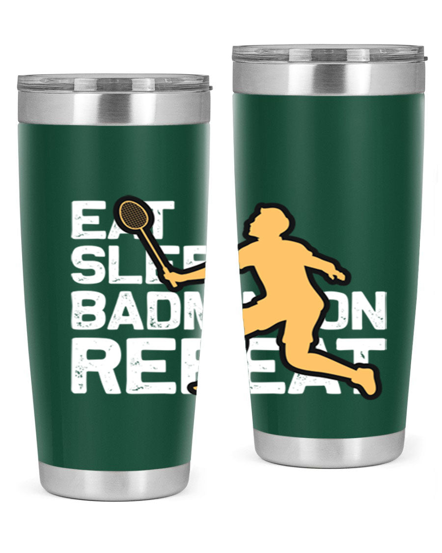 Eat 1286# Badminton Tumbler, a 20oz double wall vacuum stainless steel tumbler with a sleek design and drink-thru lid.