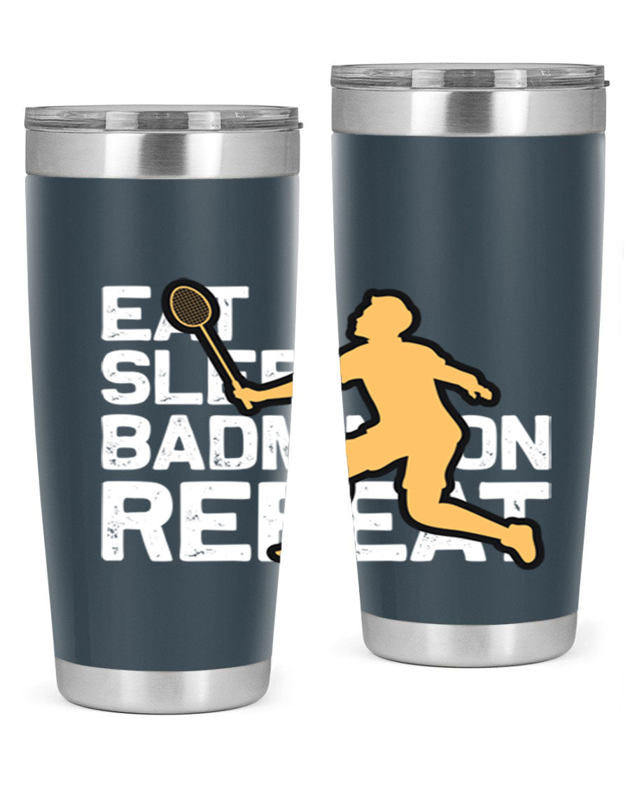 Eat 1286# Badminton Tumbler, a 20oz double wall vacuum stainless steel tumbler with a sleek design and drink-thru lid.