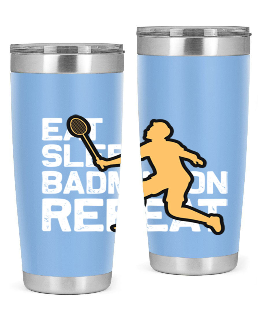 Eat 1286# Badminton Tumbler, a 20oz double wall vacuum stainless steel tumbler with a sleek design and drink-thru lid.