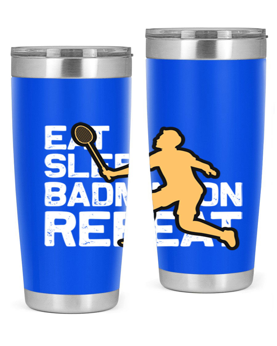 Eat 1286# Badminton Tumbler, a 20oz double wall vacuum stainless steel tumbler with a sleek design and drink-thru lid.