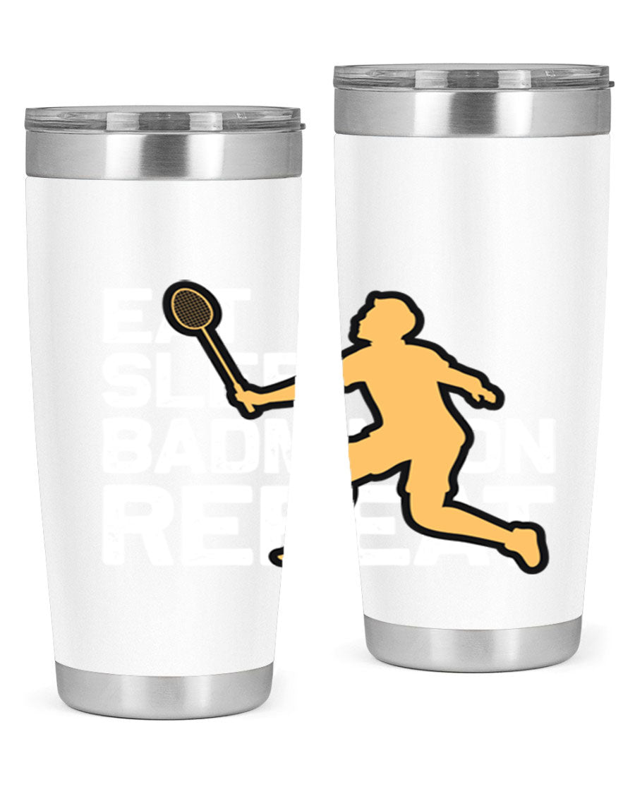 Eat 1286# Badminton Tumbler, a 20oz double wall vacuum stainless steel tumbler with a sleek design and drink-thru lid.