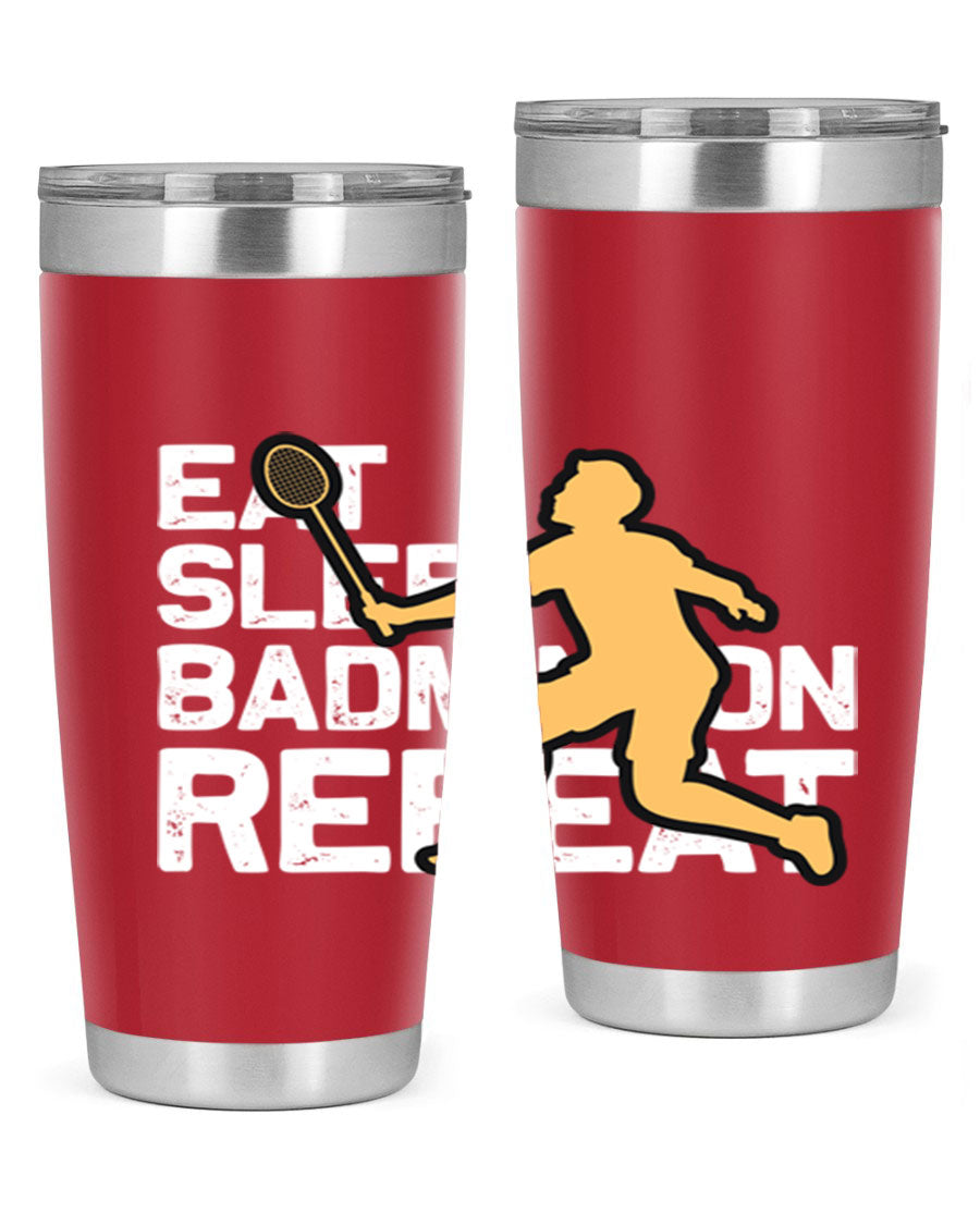 Eat 1286# Badminton Tumbler, a 20oz double wall vacuum stainless steel tumbler with a sleek design and drink-thru lid.