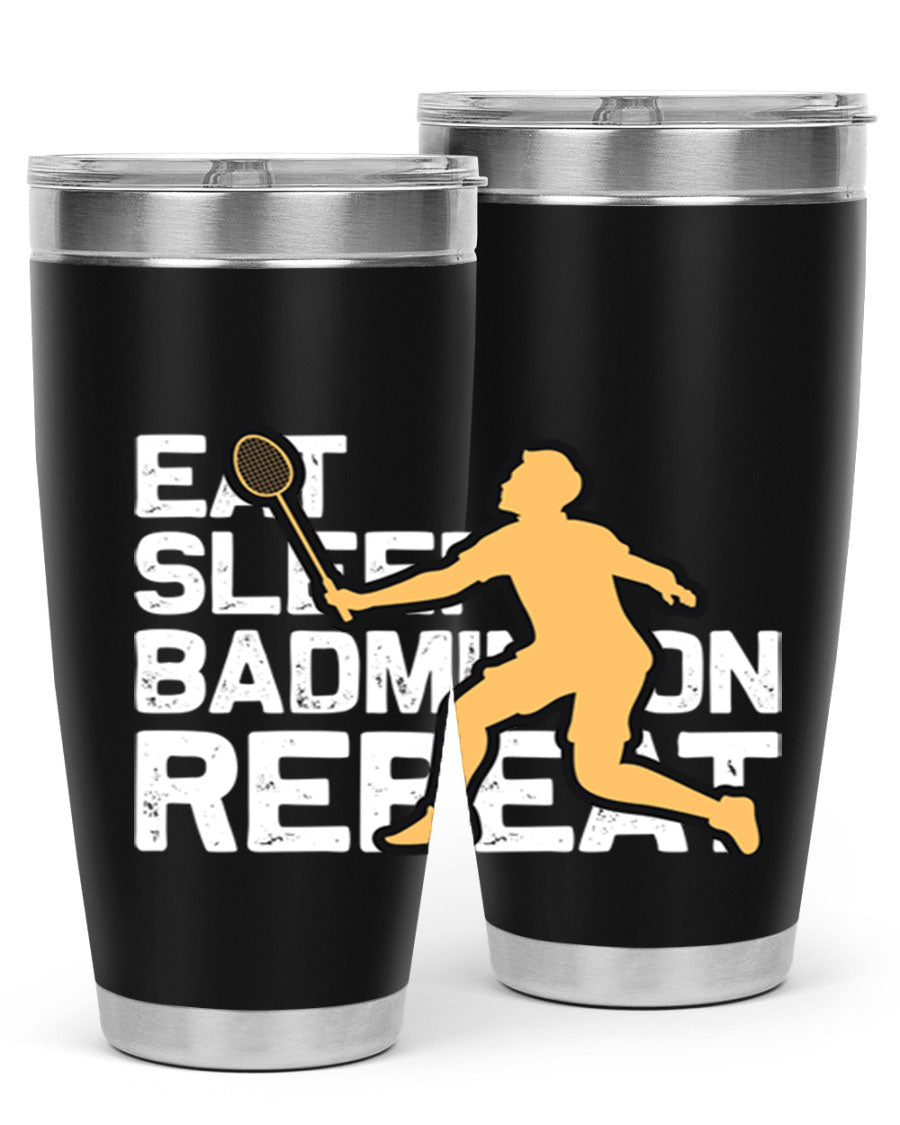 Eat 1286# Badminton Tumbler, a 20oz double wall vacuum stainless steel tumbler with a sleek design and drink-thru lid.