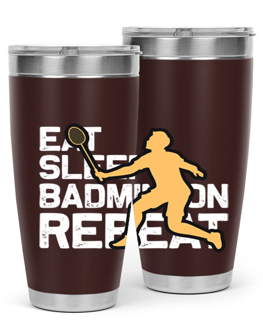 Eat 1286# Badminton Tumbler, a 20oz double wall vacuum stainless steel tumbler with a sleek design and drink-thru lid.