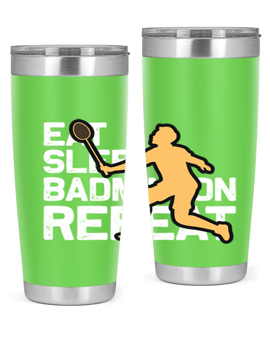 Eat 1286# Badminton Tumbler, a 20oz double wall vacuum stainless steel tumbler with a sleek design and drink-thru lid.