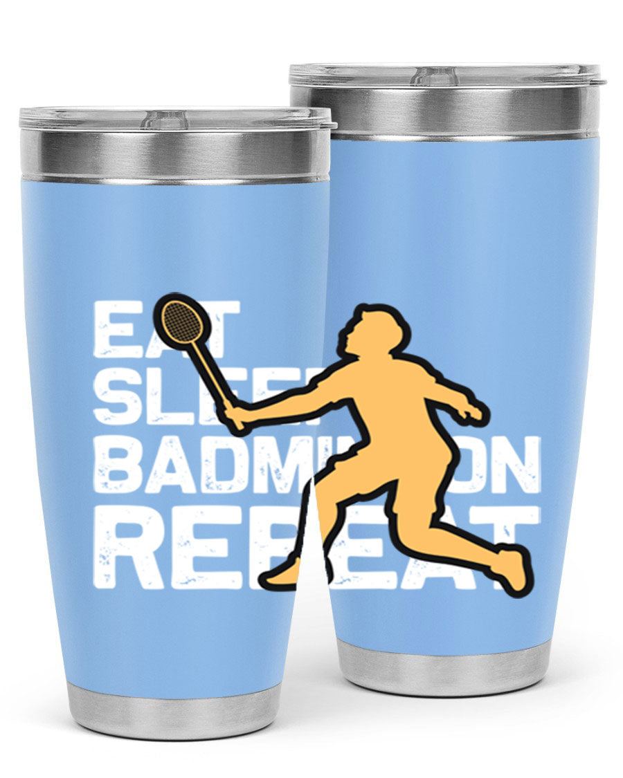 Eat 1286# Badminton Tumbler, a 20oz double wall vacuum stainless steel tumbler with a sleek design and drink-thru lid.