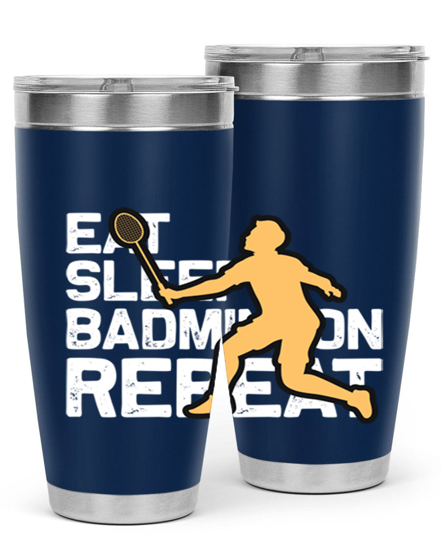 Eat 1286# Badminton Tumbler, a 20oz double wall vacuum stainless steel tumbler with a sleek design and drink-thru lid.