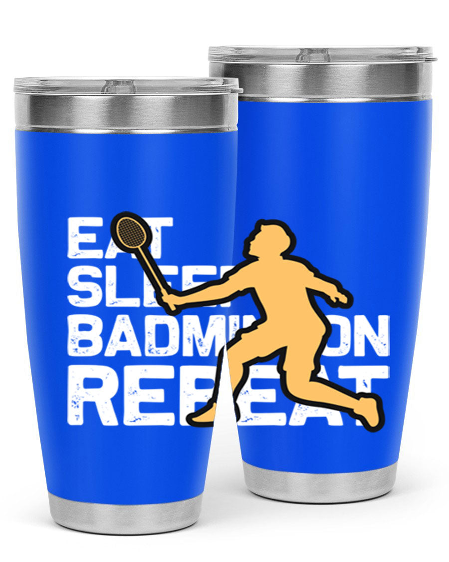 Eat 1286# Badminton Tumbler, a 20oz double wall vacuum stainless steel tumbler with a sleek design and drink-thru lid.