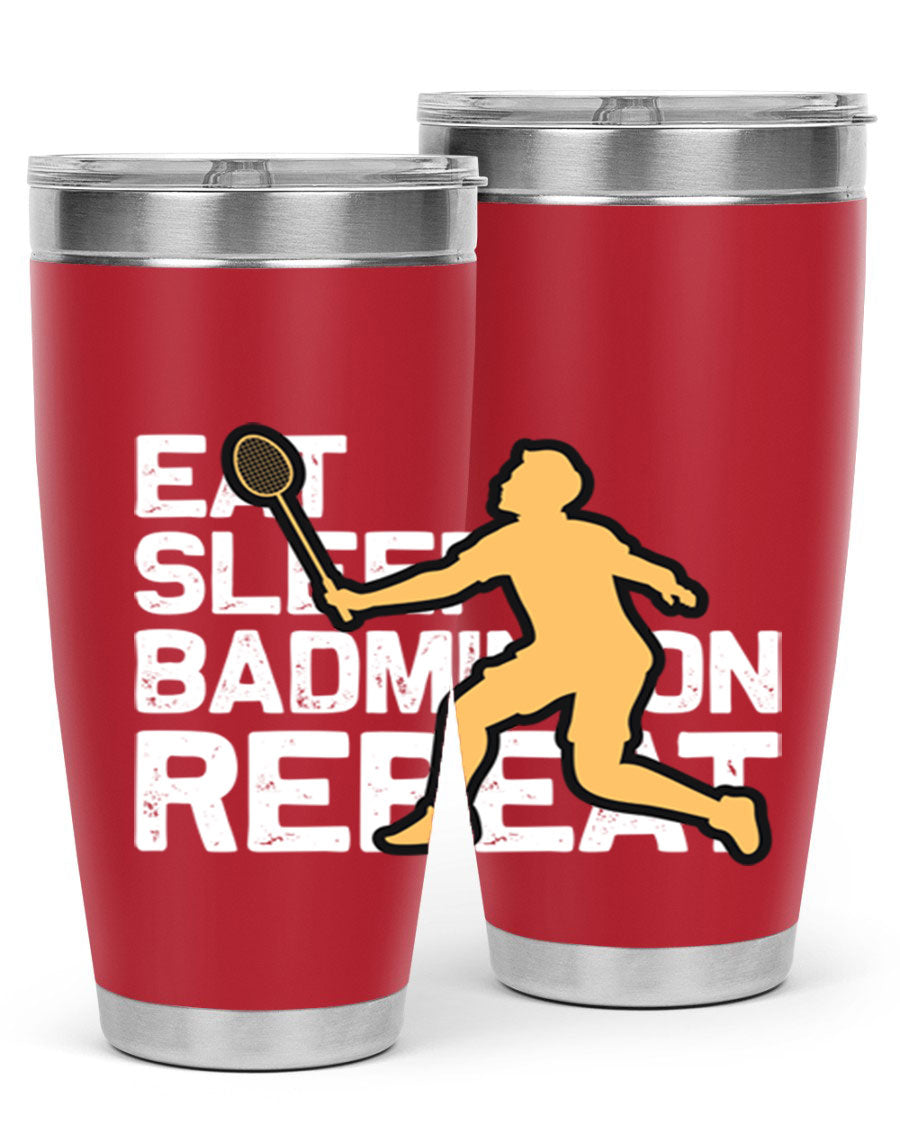 Eat 1286# Badminton Tumbler, a 20oz double wall vacuum stainless steel tumbler with a sleek design and drink-thru lid.