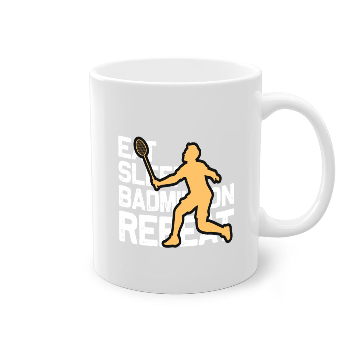 Eat 1286# badminton mug with a glossy finish, featuring a colored handle and interior, available in multiple colors.